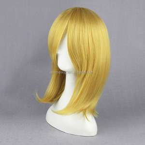 Peluca de pelo de Cosplay sintético para chicas rubias de longitud media de 45cm, Peluca de Cosplay de Anime Touhou Project Alice Margatroid - Product Image 4