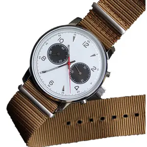 นาฬิกากลไกโครโนกราฟสำหรับนักบิน1963โดมแซฟไฟร์<span class=keywords><strong>1901</strong></span>หมุนมือหมุนทำจากเหล็ก - Product Image 1
