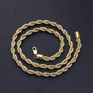 Collana in Acciaio Inossidabile <span class=keywords><strong>FIBO</strong></span> STEEL 4-8 MM per Uomo e Donna, Catena a Corda Intrecciata, 16-36 Pollici - Product Image 5