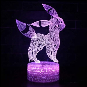 Veilleuse LED 3D <span class=keywords><strong>Pokemon</strong></span>, lampe de bureau avec 7 couleurs changeantes, bouton tactile, décoration d'intérieur - Product Image 4