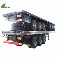 Pas cher prix usine 40 pieds tandem camion semi-remorque utilitaire à plat fabriqué en chine
