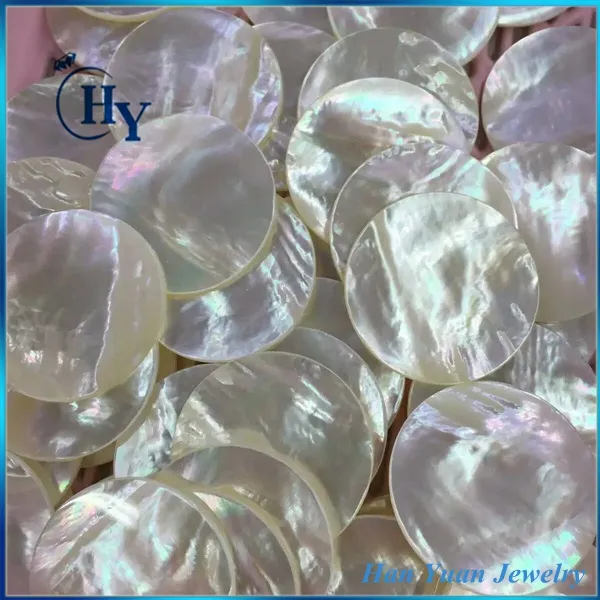 Disques en perles blanches polies, 10-35mm, gouttes de perles blanches, vente en gros, offre spéciale