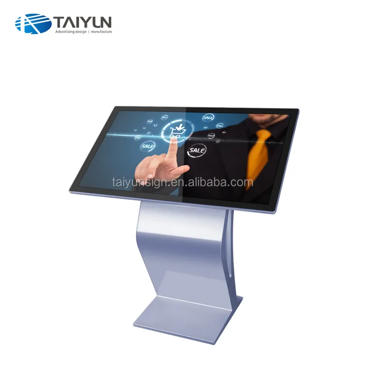Shopping mall indoor freistehende werbung digital signage informationen interaktive 42 zoll touchscreen kiosk