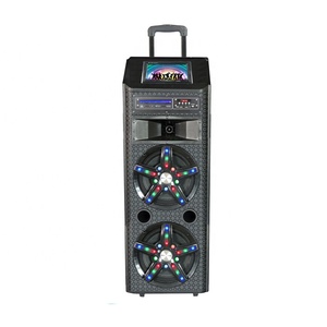 Dual 12-inch công suất cao chuyên nghiệp hoạt động xe đẩy loa 9 "Màn hình LCD cho máy tính điện thoại di động tính năng RGB DVD Player - Product Image 1