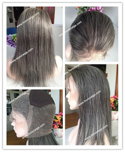 วิกผม F811<span class=keywords><strong>ผม</strong></span><span class=keywords><strong>คน</strong></span>ชราแบบ<span class=keywords><strong>ผม</strong></span>เรีมี่<span class=keywords><strong>คน</strong></span>อินเดียผมสีเทายาว16นิ้ว100% ขนาดกลาง12 "-24" สีเทา #44สำหรับหญิงชรา - Product Image 1