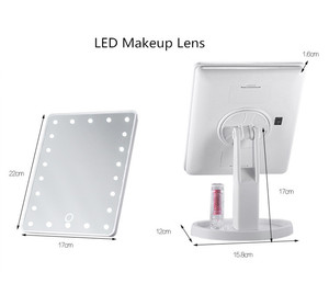 Specchio da Trucco <span class=keywords><strong>LED</strong></span> Personalizzato OEM con Logo Privato, Specchio da Tavolo con Vetro Quadrato, Nuovo Modello <span class=keywords><strong>per</strong></span> Cosmetici, Confezionato in Scatola - Product Image 4