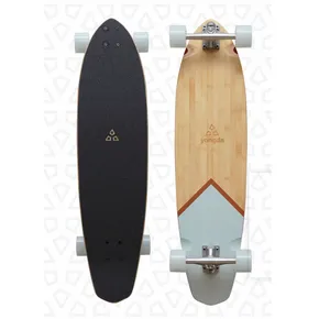Skateboard de <span class=keywords><strong>Cruiser</strong></span> en bambou et du canada en érable, planche longue, personnalisé, 37 pouces, AQ2009 - Product Image 1