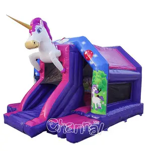 Unicorn Bouncer Moonwalk House With Slide jump house commercial inflatable bounce house Jumping Castle for sale