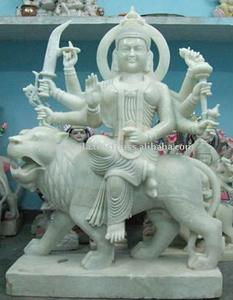 Statue Durga ata, couleur blanche - Product Image 1