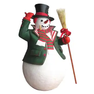 Christmas Fiberglass Decoration Life Size Sculpture Outdoor Resin Snowman Statue