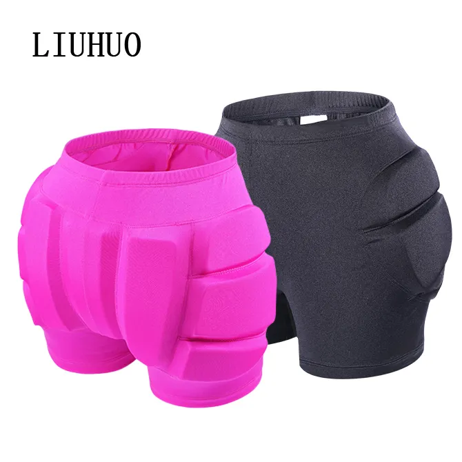 LIUHUO Figure skating pantsImpact Shorts / Padded Compression Shorts for Ski / Snowboard / Ice Skating Protective Practise Black