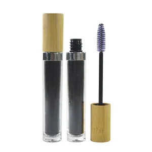 6ml 10ml Best Sale Custom Brush Leere Augenbrauen-Wimpern tusche Klare Plastik röhre mit Bambus deckel