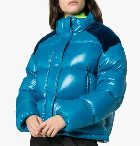 2022 китайский поставщик одежды, бархатная пуховая парка с подкладкой из гусиного пуха на заказ, куртка большого размера, женские Пузырьковые куртки