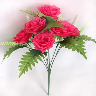 10 koppen Thaise zijde roze bloemen
