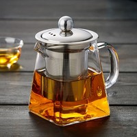 Théière en verre avec infuseur, service à thé, bouilloire sûre, vente en gros, 1 pièce