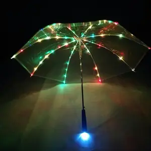 UV Stoff 23 "Blau LED Regenschirm Mit Taschenlampe Auf Die Tuch Fabrik