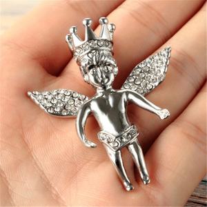 Collar de acero inoxidable para hombre, Hiphop, chapado en oro de 18K, corona, alas de Ángel, símbolo de Pequeño Príncipe - Product Image 4