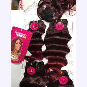 Fibra sintética <span class=keywords><strong>de</strong></span> alta temperatura Ombre Hair Weave <span class=keywords><strong>Precio</strong></span> <span class=keywords><strong>de</strong></span> fábrica Deep Wave 4PCs en un paquete - Product Image 5