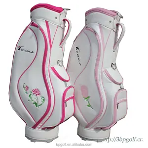 고품질 최신 디자인 hotsale 핑크와 퍼플 pu 가죽 사용자 정의 숙녀 골프 카트 가방