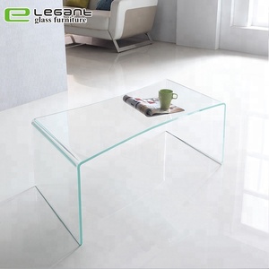 Frosted Color <strong>Elephant</strong> Bent Glass Coffee <strong>Table</strong> - Product Image 2