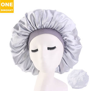 Logo personnalisé grande <span class=keywords><strong>taille</strong></span> 42 cm <span class=keywords><strong>bonnet</strong></span> <span class=keywords><strong>de</strong></span> sommeil en satin <span class=keywords><strong>bonnet</strong></span> en soie à bande élastique <span class=keywords><strong>de</strong></span> qualité supérieure pour les femmes - Product Image 4