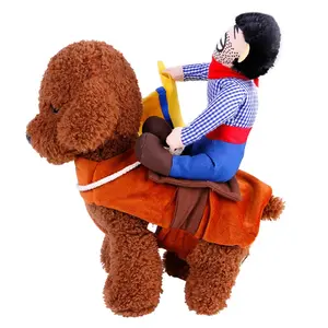 Pet Dog Clothes Halloween Cowboy Costume Novelty Clothes For Dogs Riding-horse Outfit Funny Pets Costume Party Apparel