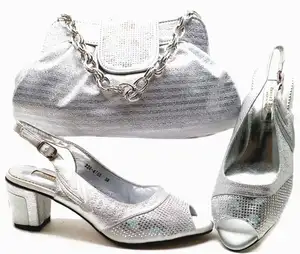 BH101silver blue wine gold fushia size 38-43 nigeria party shoes and bag set ,shoes match bag