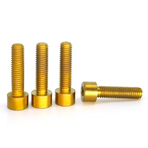 Anodized Gold Colored Allen Bolts Hex Socket Head Cap Titanium Alloy Screws M3 M4 M5