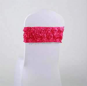 (Pas besoin d'attacher le <span class=keywords><strong>noeud</strong></span>) élastique fleur <span class=keywords><strong>mariage</strong></span> <span class=keywords><strong>chaise</strong></span> couverture ceintures ceinture fête Banquet décoration décor - Product Image 2