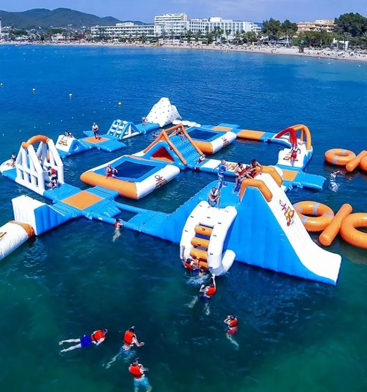 Inflatable Fun Aqua Park Thiết Bị Công Viên Nước Thương Mại Thiết Kế Xây Dựng Để Bán Kích Thích Công Viên Chủ Đề Nước Nổi