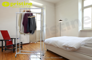 Almacenamiento en el hogar Nuevo estante de ropa extensible de alta resistencia con diseño de metal de doble nivel para uso en sala de estar y cocina - Product Image 6