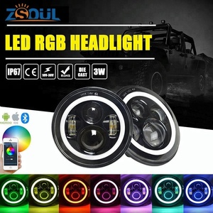 Super moda accesorios de coche iluminación persiguiendo Color remoto y Control de aplicación 4 pulgadas luz antiniebla 7 pulgadas faro para <span class=keywords><strong>Jeep</strong></span> Wrangler JK - Product Image 3