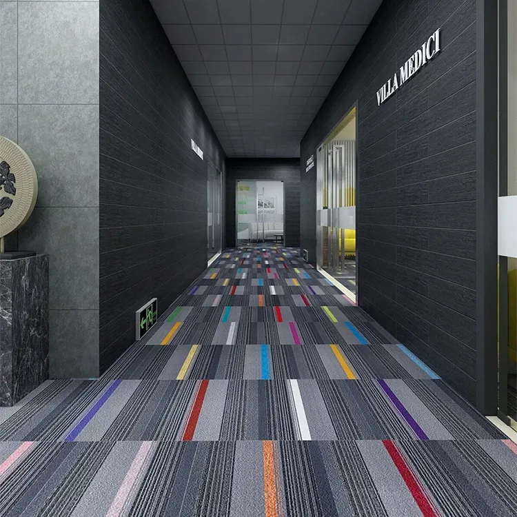 Luxus PVC-Teppich fliesen im neuen Stil für gewerbliche Zwecke 25*100cm Boden teppich