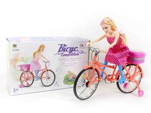 Bambola Principessa B/O su Bicicletta Giocattolo, Bambola Cavalcabile con Luci Colorate e Musica - Product Image 6