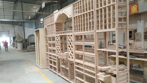 Rak Anggur Kabinet Retro Kabinet Gudang Anggur Kayu Solid Modular Kustom