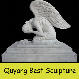 Estatua de mármol de Ángel tumbado, escultura para decoración de cementerio - Product Image 4