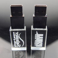 Vente chaude Logo Personnalisé Cristal 4gb 16gb Usb 2.0 Pendrive 8gb OEM 3D Logo Verre Usb Flash Drive