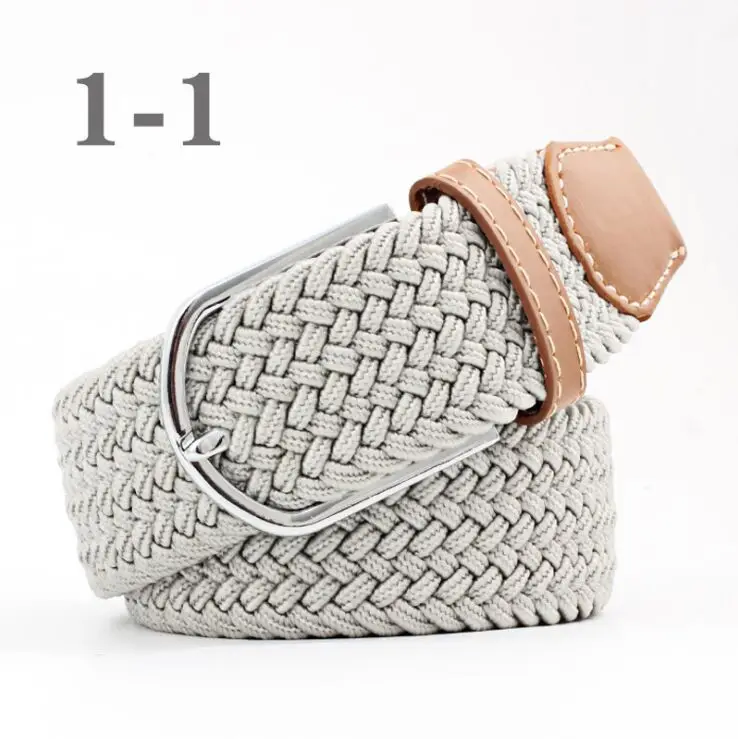 Hot Sale Fashion Leisure 25 solid Color Pin Buckle Elastic Stretch Braided Waist Belts