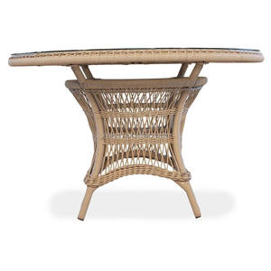Ensemble de salle à manger de <span class=keywords><strong>jardin</strong></span> en rotin de style italien romantique 4 places avec table à base antique et <span class=keywords><strong>fauteuil</strong></span> en rotin - Product Image 3