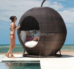 Lit <span class=keywords><strong>de</strong></span> <span class=keywords><strong>soleil</strong></span> en rotin <span class=keywords><strong>de</strong></span> style tropical pour hôtel <span class=keywords><strong>de</strong></span> villégiature, mobilier d'extérieur, cocon - Product Image 4