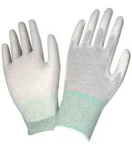 Elektronische Sicherheits arbeit PU Palm Fit Kohle faser handschuh Anti statische Handschuhe PU-beschichtete ESD-Handschuhe