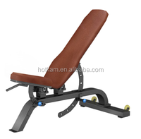 Banc de musculation commercial réglable à dossier long avec poignées et roulettes pour salle de sport