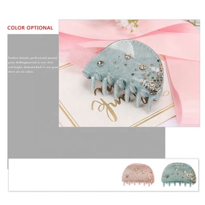 Pinzas de acrílico para el pelo de estilo coreano para niña, accesorios para el cabello para niña, pinzas adornadas con diamantes de imitación grandes - Product Image 4