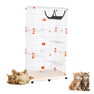 Gabbia per gatti a tre o due strati di grande spazio con ruote per gatti Totoro scoiattolo - Product Image 3