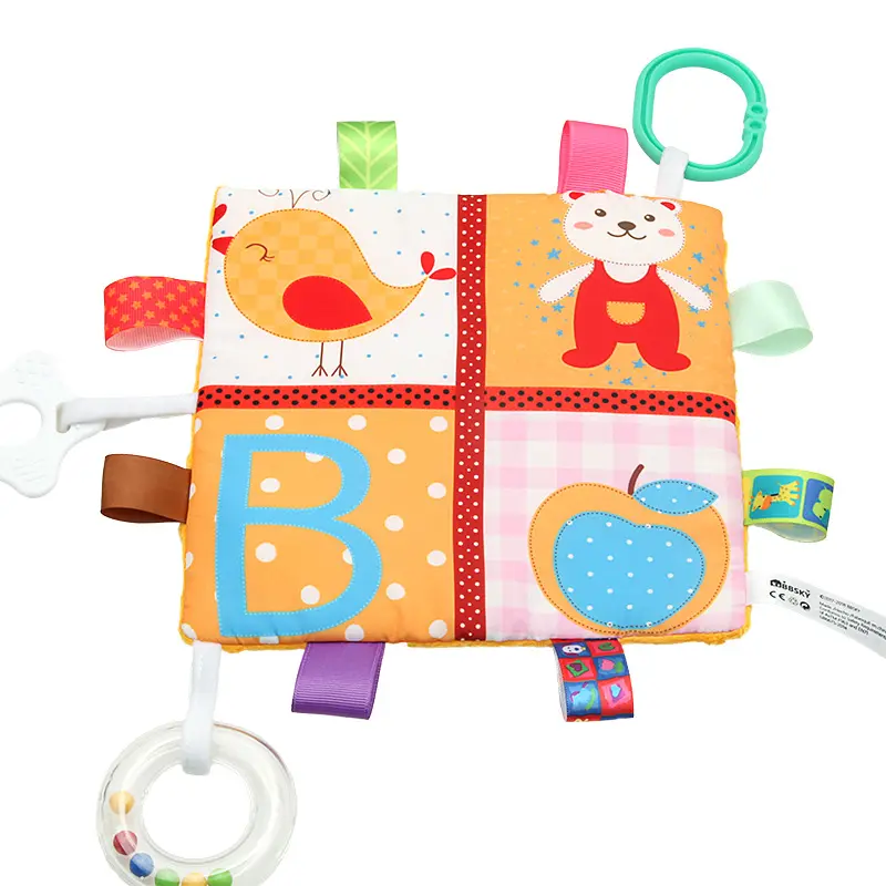 B001B Baby Appease Towel Calm Soothing Tag Blanket Comforting Crinkle Toy