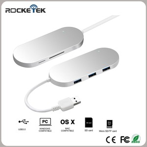 2 in 1 aluminiumlegierung USB <span class=keywords><strong>3</strong></span>.0 HUB kartenleser für PC - Product Image 5