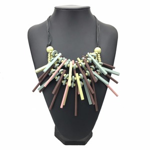 Collana artigianale in <span class=keywords><strong>legno</strong></span> stile bohémien HANSIDON da donna, girocollo alla moda con perline, gioielli <span class=keywords><strong>di</strong></span> tendenza - Product Image 3