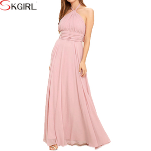 2023 wholesale elegant Bride maid of honor Multi-wear infinity convertible chiffon long summer bridesmaid dress for adult women