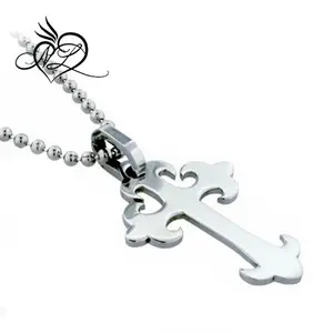 Rvs Fleur De Lis Cross Hanger