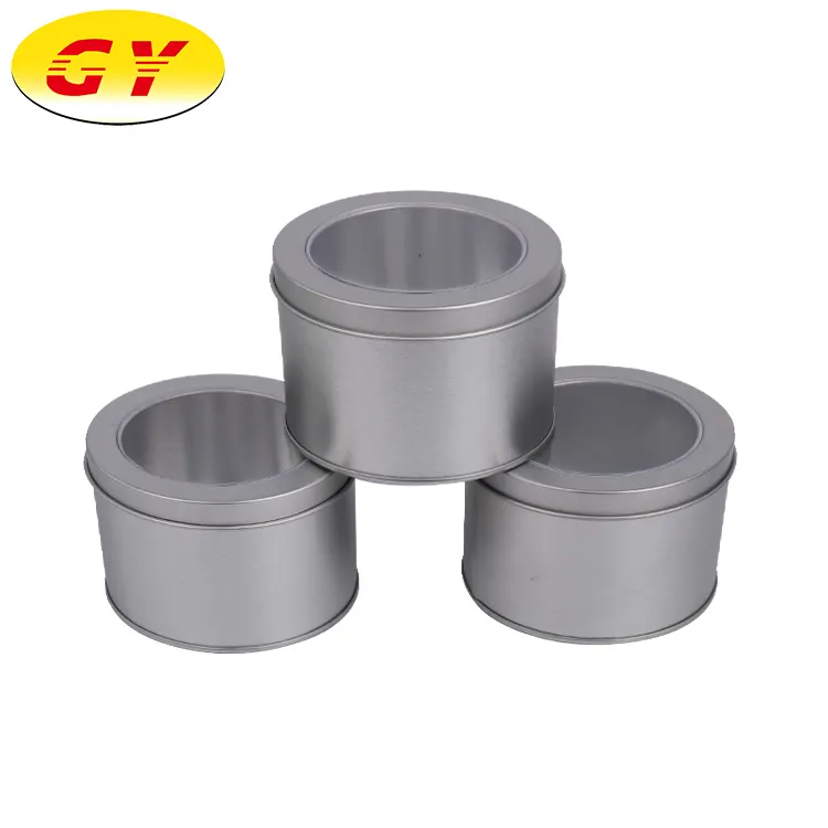 High-quality silver candy food container with a lid round tin cans